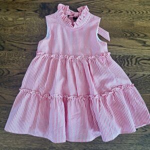 Lula Bebe Red and White Striped Kids Dress